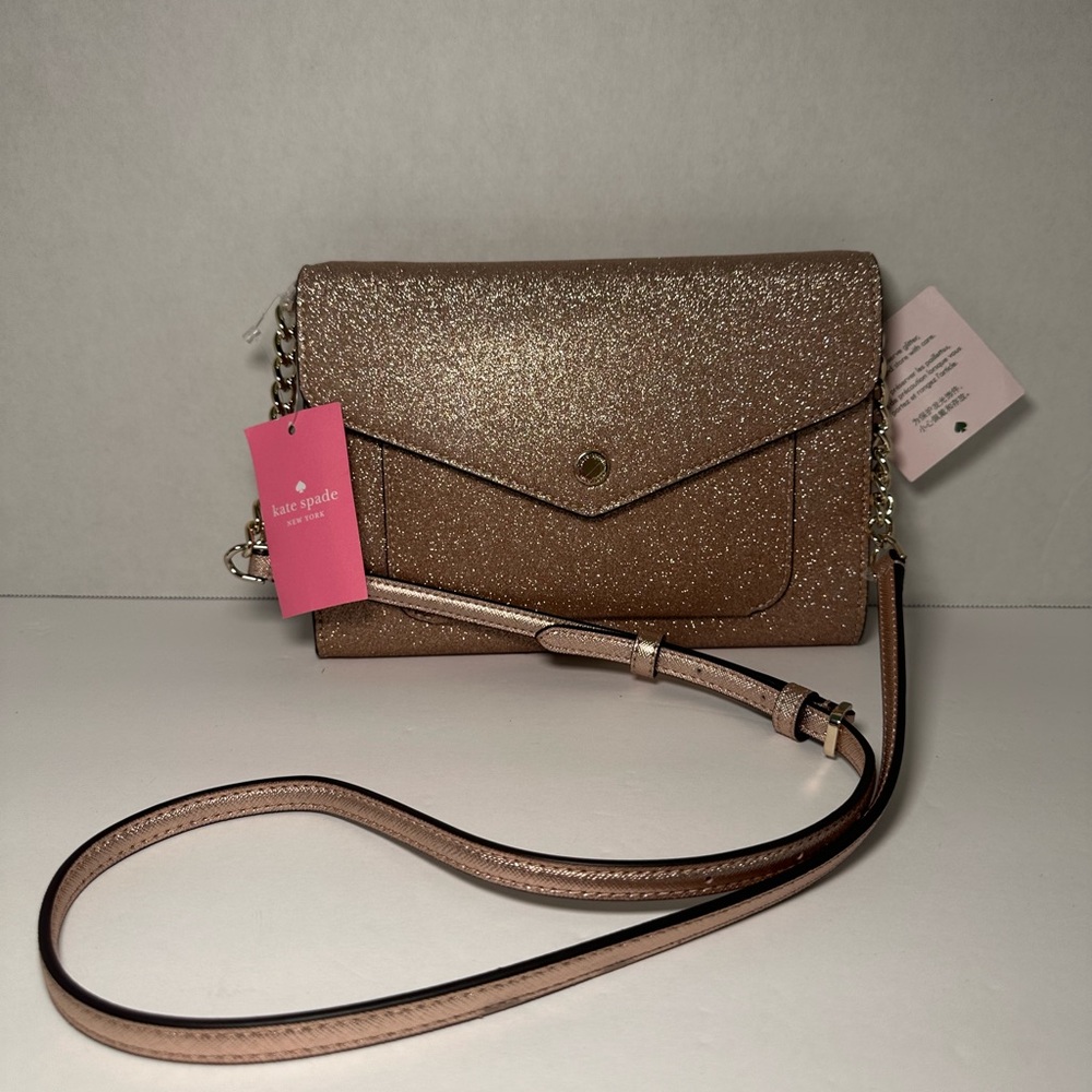 NWT Kate Spade Glitter Fabric‎ Tinsel Flap Crossbody Bag